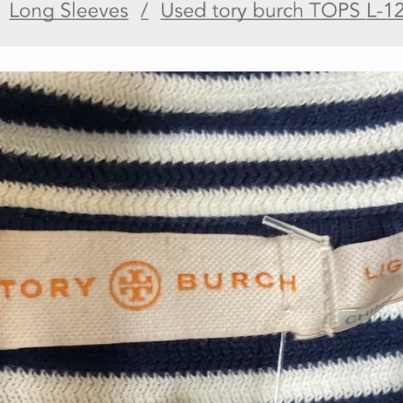 Tory Burch Katama Sweater Stripe Embroidery  size L - Picture 3 of 5
